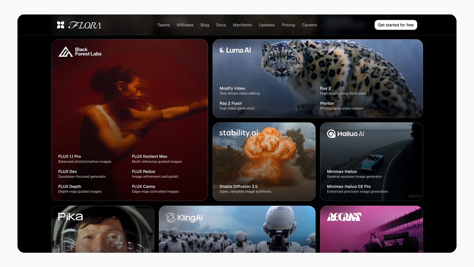 Дизайн главной страницы сайта Flora Bento-структура блоков в интерфейсе Flora