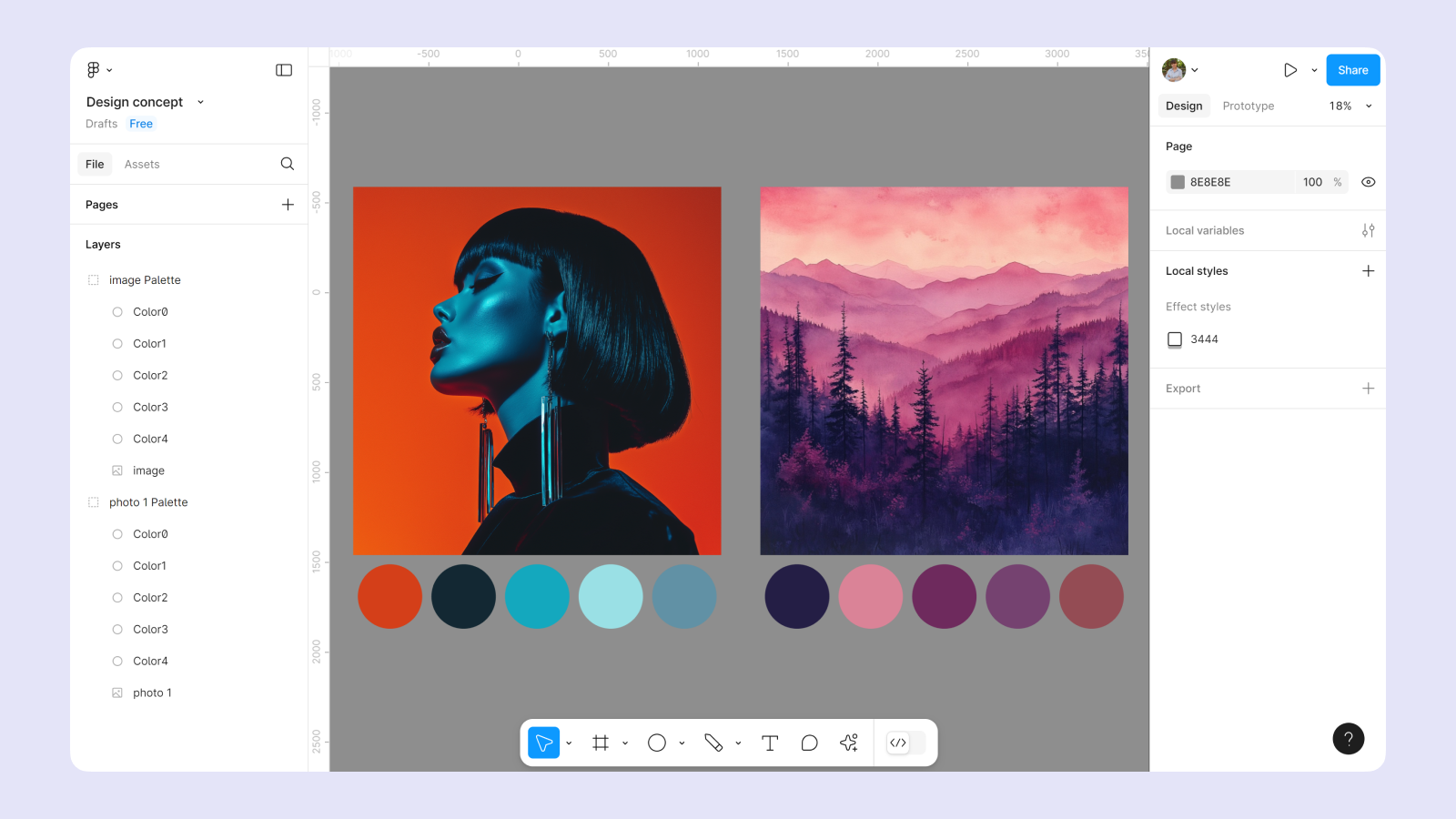 Палитра цветов от Image Palette