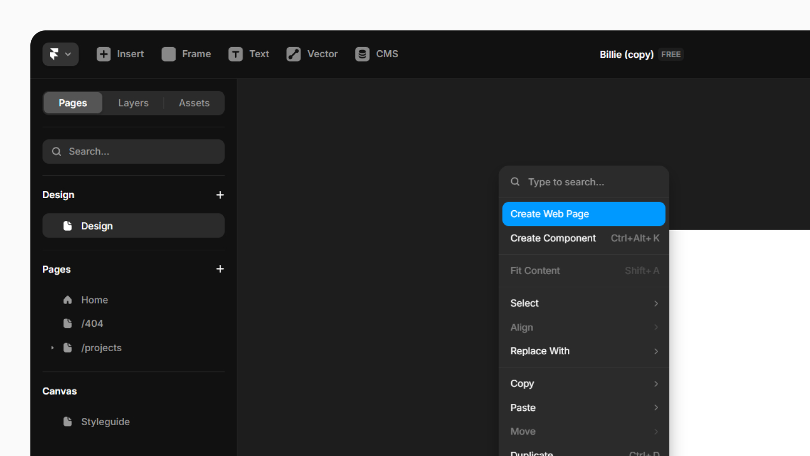 Перенос фреймов из Design Pages в основной редактор Framer Дизайн функции переноса фреймов из Design Pages в основной редактор