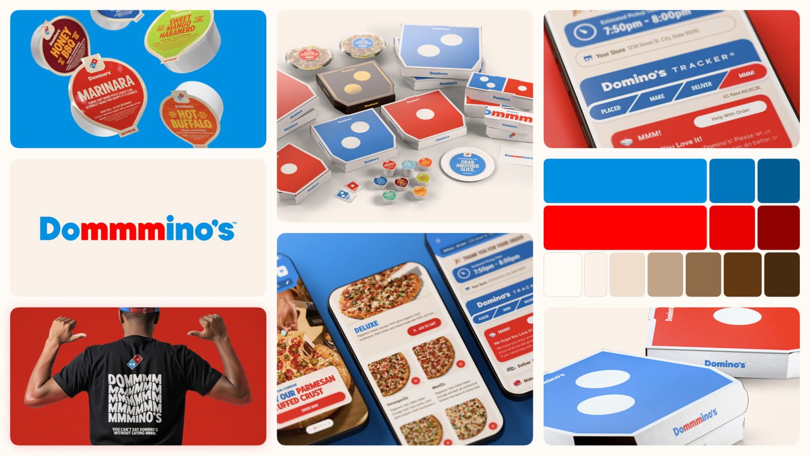 Дизайн фирменных элементов Domino’s Дизайн обновленного фирменного стиля бренда Domino’s