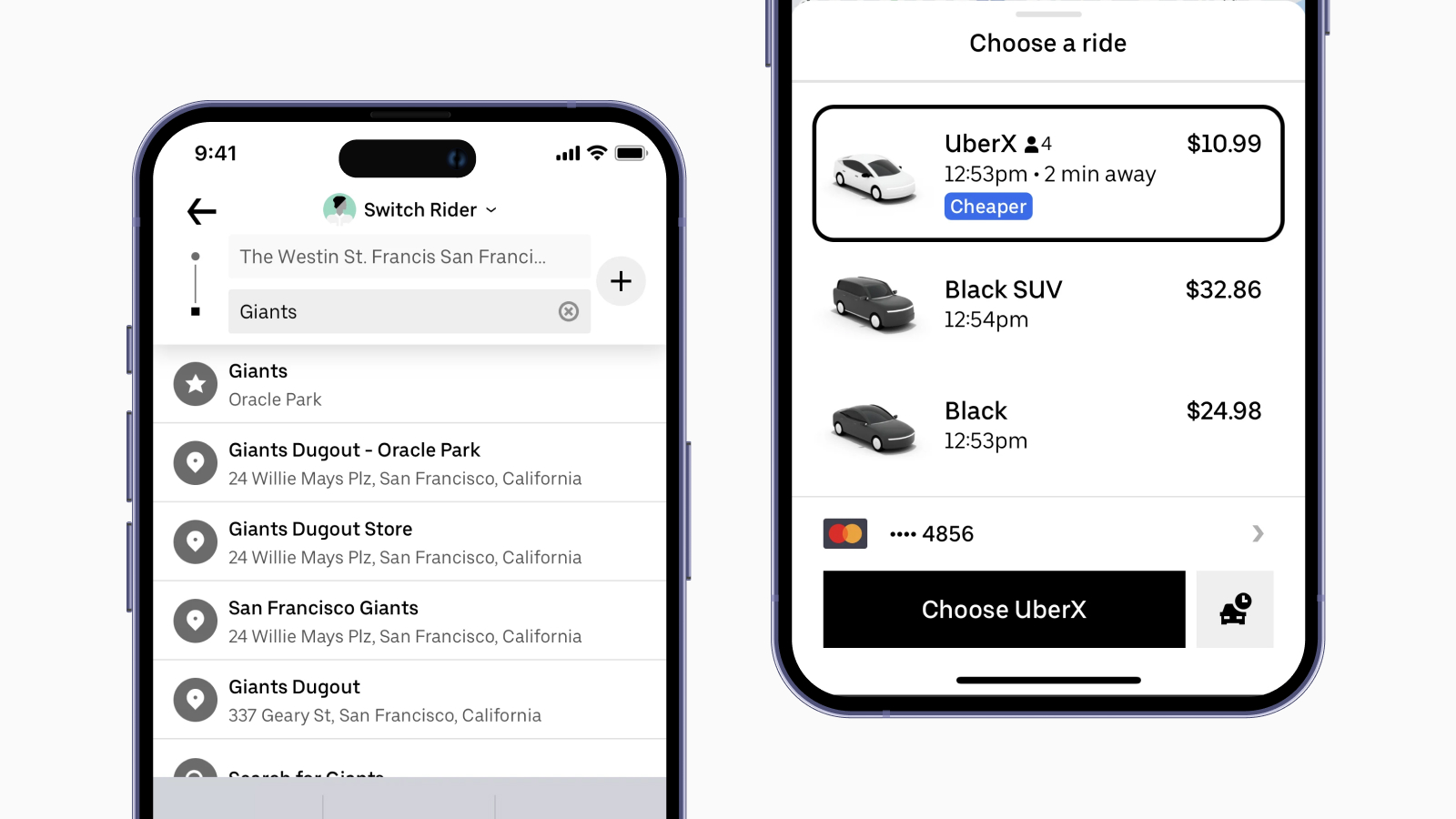 UX/UI дизайн приложения Uber Фрагмент UI приложения Uber