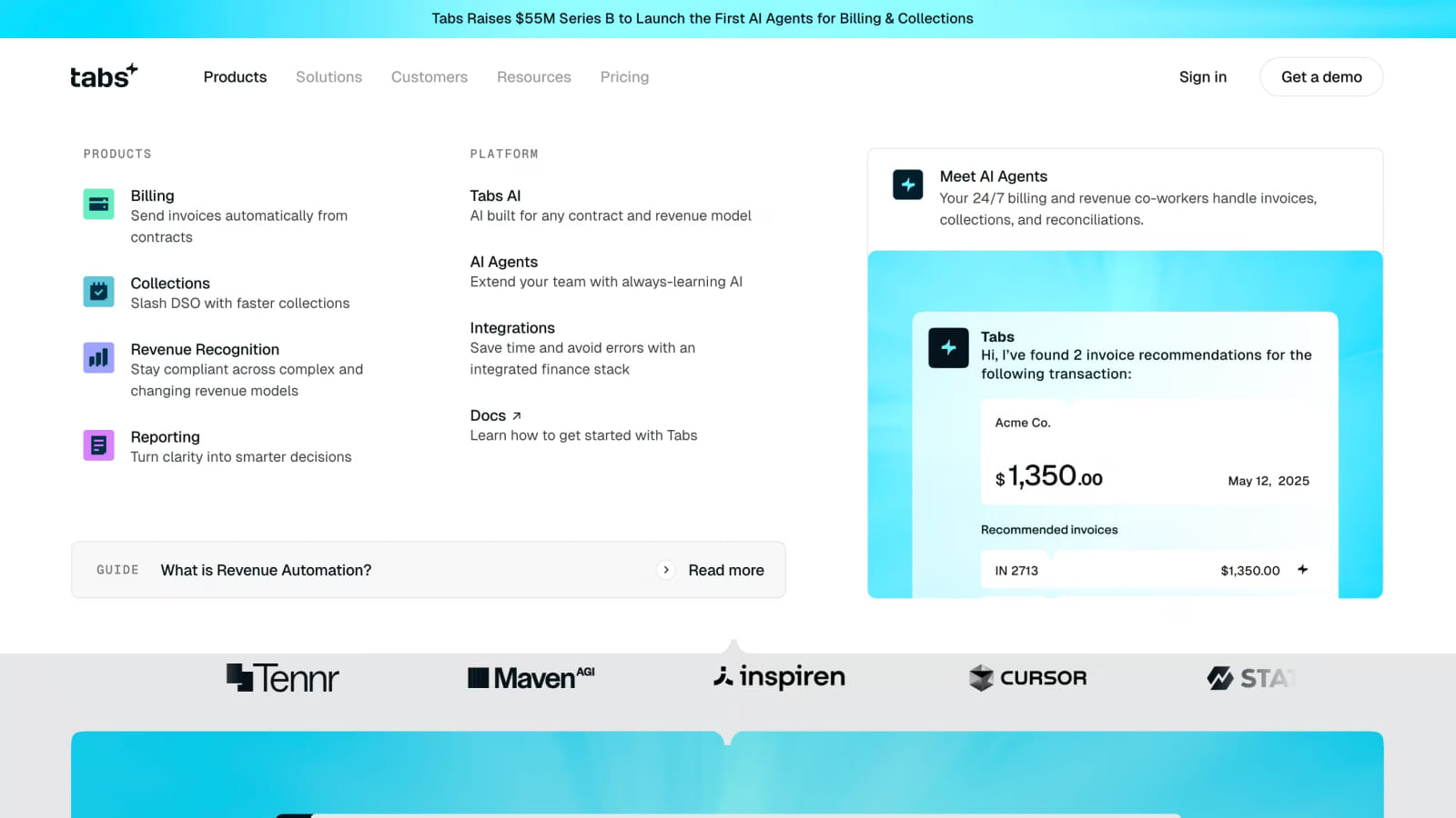 Мега-меню в интерфейсе Tabs Дизайн мега-меню на сайте Tabs