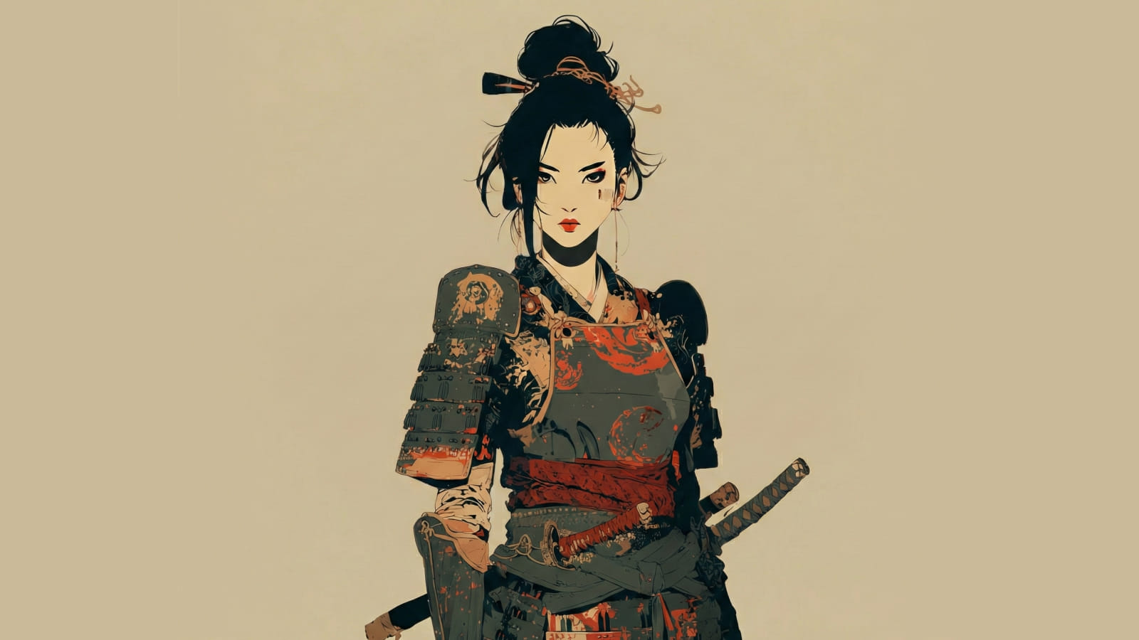 2D изображение самурая, которое будет сгенерировано в 3D