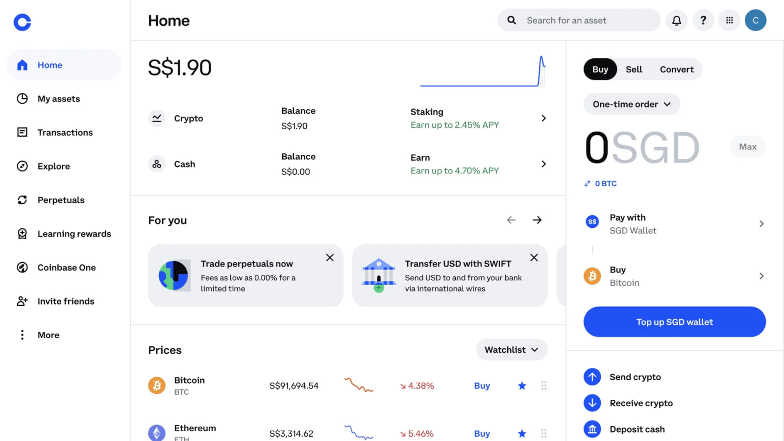 Синий цвет в интерфейсе Coinbase Дизайн личного кабинета Coinbase с использованием синих акцентных цветов