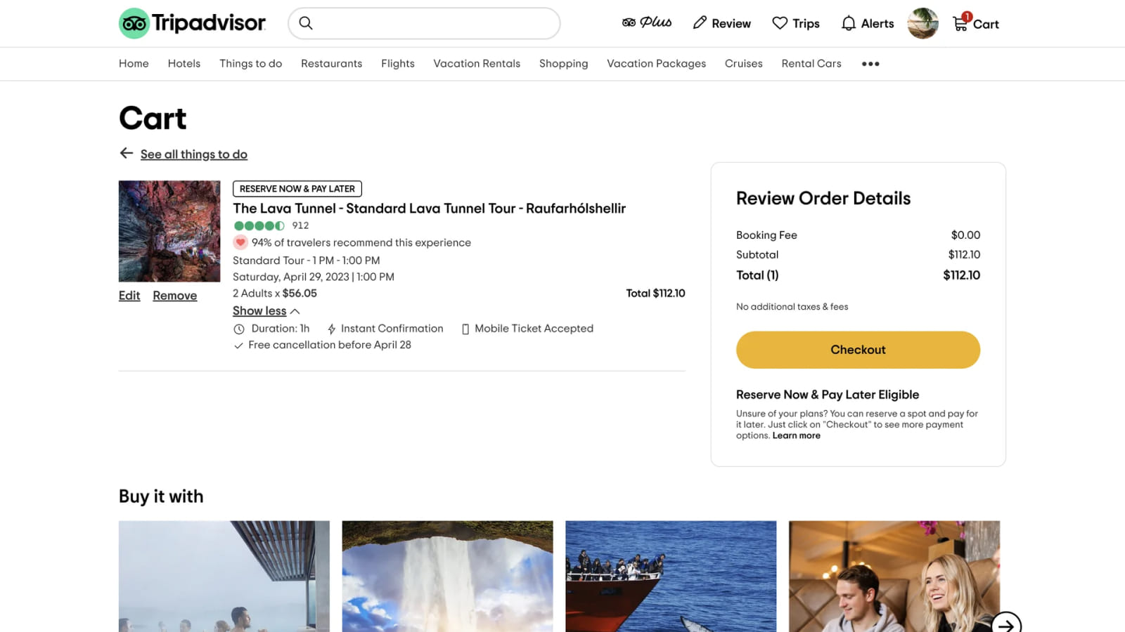 Дополнительные предложения в интерфейсе TripAdvisor Фрагмент блока с дополнительными предложениями в интерфейсе TripAdvisor