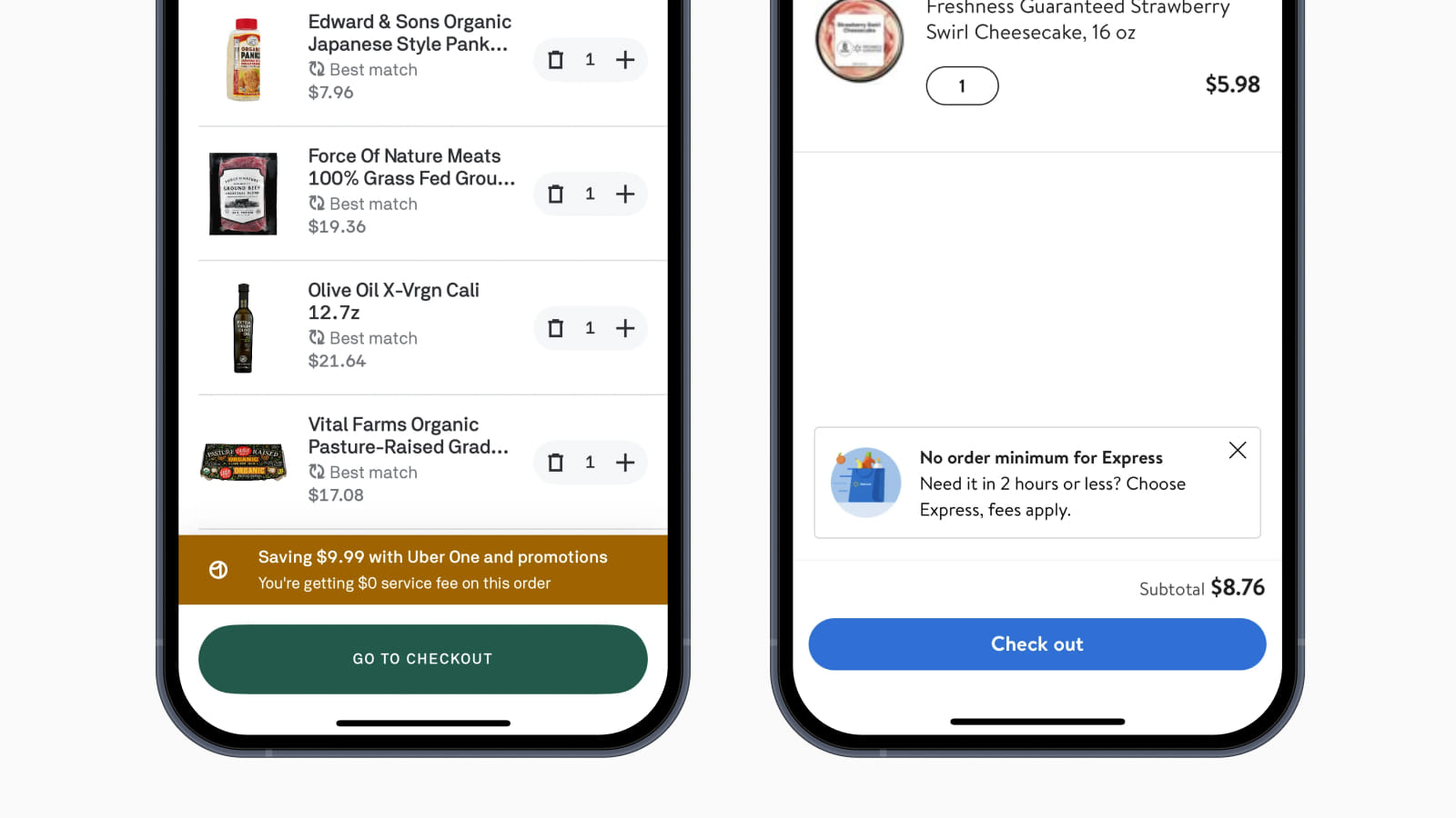 Sticky кнопки в интерфейсах корзины Postmate и Walmart Пример sticky-кнопок в интерфейсах мобильных приложений