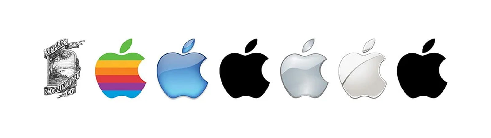 Эволюция логотипа компании Apple - дизайн всех 7 логотипов